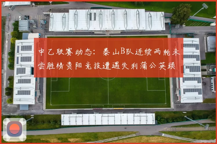 中乙联赛动态：泰山B队连续两轮未尝胜绩贵阳竞技遭遇失利蒲公英顽强战平
